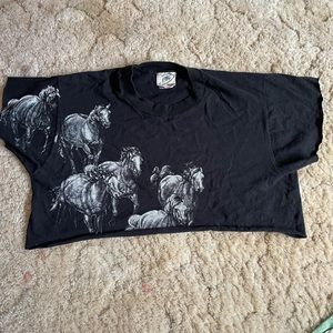 Western fashion horses cropped tee